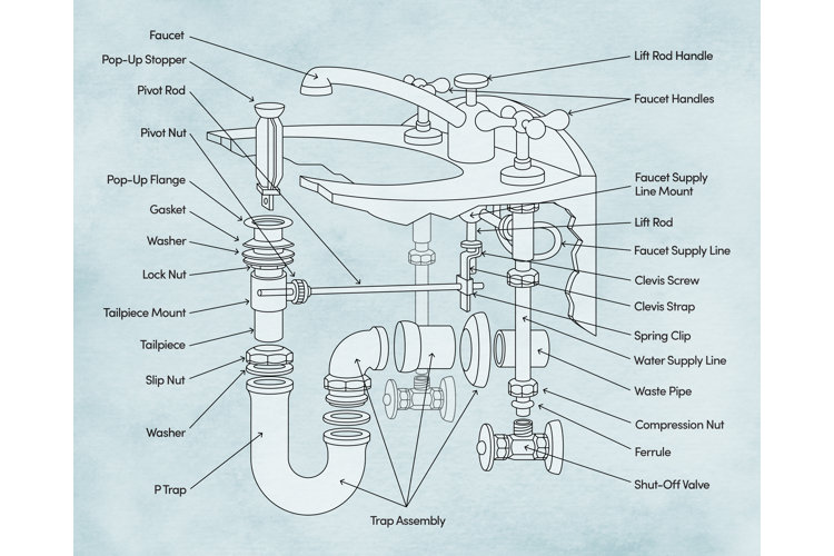 anatomy of bar style kitchen faucet